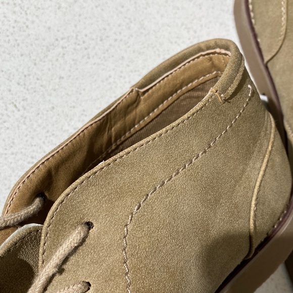 New Mens Suede Beige Dress Shoes with laces, comfort insoles size 12 - Picture 5 of 13